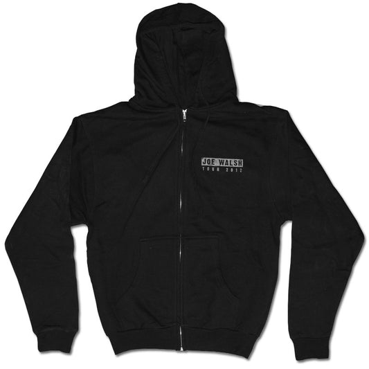zip up hoodie-black-front "Joe Walsh tour 2012"-back "Analog Man"