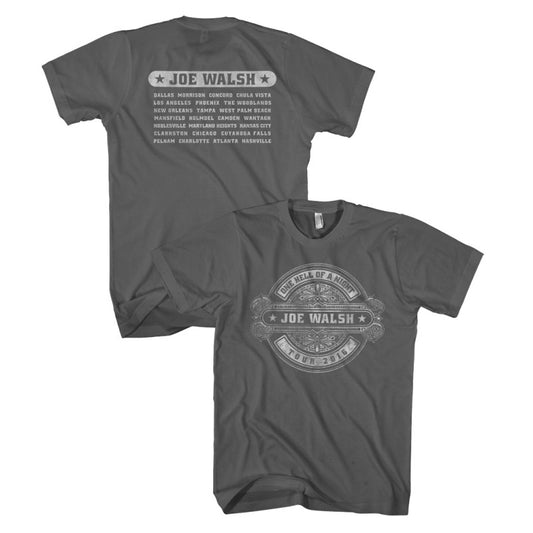 tee-grey-front "one hell of a night tour 2016"-back tour cities